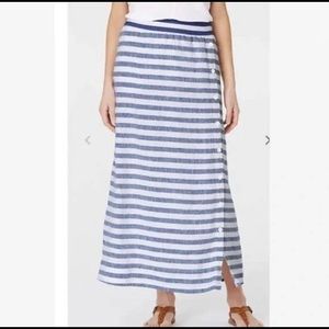 NWT J. Jill linen striped seaside skirt